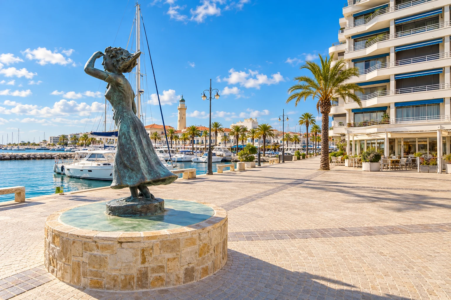 Promenade près du port au Grau-du-Roi